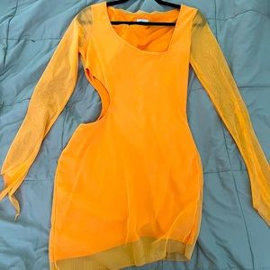 Oh Polly Orange long sleeve dress